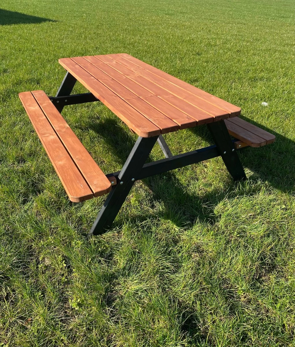 Goedkopepicknicktafels.nl | Zwart Bruine XL Picknicktafel Bruno | Tuintafel 6 Persoons | Bruin Zwart Gespoten Gedroogd Grenen Hout! 8 Goedkopepicknicktafels.nl | Zwart Bruine XL Picknicktafel Bruno | Tuintafel 6 Persoons | Bruin Zwart Gespoten Gedroogd Grenen Hout! - Afbeelding 8