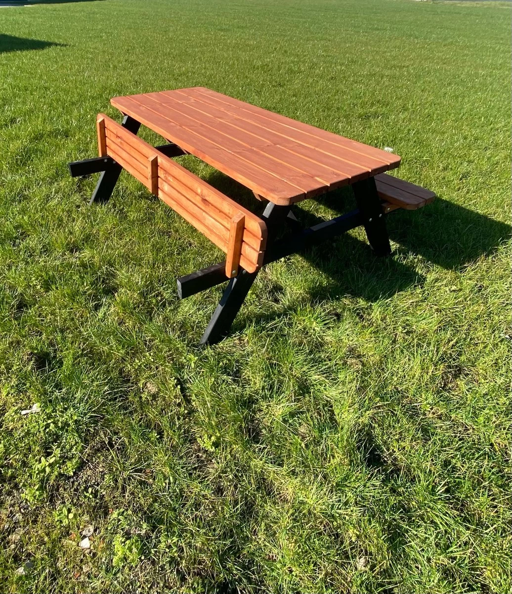 Goedkopepicknicktafels.nl | Zwart Bruine XL Picknicktafel Bruno | Tuintafel 6 Persoons | Bruin Zwart Gespoten Gedroogd Grenen Hout! 4 Goedkopepicknicktafels.nl | Zwart Bruine XL Picknicktafel Bruno | Tuintafel 6 Persoons | Bruin Zwart Gespoten Gedroogd Grenen Hout! - Afbeelding 4