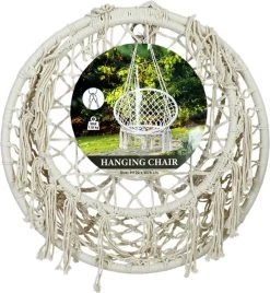 Macramé Hangstoel Beige - Beige Hangstoel - Hangstoel Touw - Hangstoel - Tot 110KG - Eenpersoons Hangstoel - Hang Stoel 1 Persoon - Hangstoel Voor Binnen - Hangstoel Zonder Standaard - Hangstoel Buiten -Gardena Winkel 1108x1200