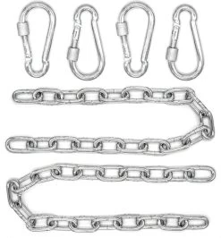2x 50cm Hangende Stoelketting Tot 230kg - 4 Karabiners - Schommel Hangmat Bokszak Ophanging