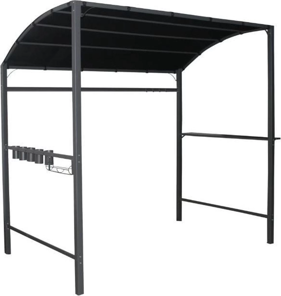 Merkloos Barbecue Overkapping Afm. 233 X 145 Cm Zwart 2 Merkloos Barbecue Overkapping Afm. 233 X 145 Cm Zwart - Afbeelding 2