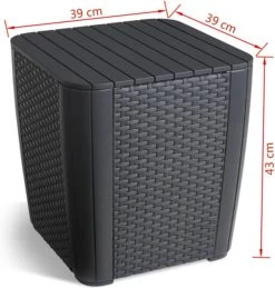 ALLIBERT Keter Luzon Opbergtafel - 39x39x43cm - Donkergrijs -Gardena Winkel 1144x1200 1