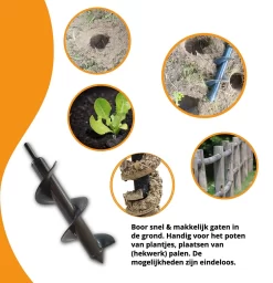 Grondboor Voor Boormachine - 8x25 Cm - Zwart -Gardena Winkel 1157x1200 2