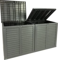 MaxxGarden Kussenbox - Tuin Opbergkist - Opbergbox - 750 L - 155x66x80 Cm - Grijs -Gardena Winkel 1164x1200