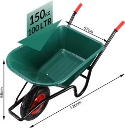 Gardebruk Kruiwagen 100 L - Kunststof Kuip – Tot 150KG Groen -Gardena Winkel 1176x1200 10