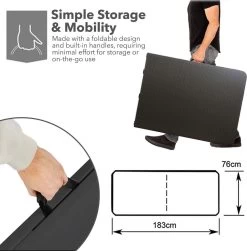 MaxxGarden Vouwtafel - Zwart - Rotanlook - 180x75x74 Cm -Gardena Winkel 1180x1200 1