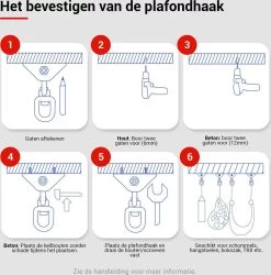 Ophangsysteem - Plafondhaak RVS - Ophanghaak TRX - Hangstoel Buiten - Hangstoel Binnen – Schommelstoel - Schommel - Bokszakken - RVS - 300kg -Gardena Winkel 1186x1200 1