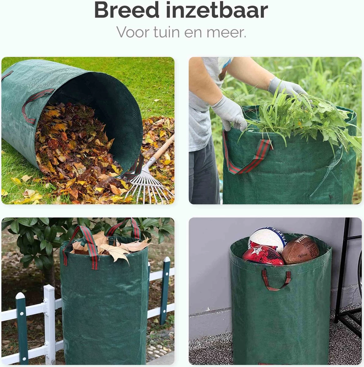 Goliving Tuinafvalzak - Set Van 2- Tuinafvalzakken Opvouwbaar - Tuinzak - Tuinafvalemmer - 2x 280 Liter - Groen 6 Goliving Tuinafvalzak - Set Van 2- Tuinafvalzakken Opvouwbaar - Tuinzak - Tuinafvalemmer - 2x 280 Liter - Groen - Afbeelding 6