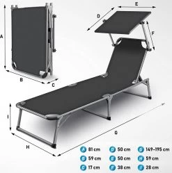 Sens Design Zonnebed - Ligbed Inklapbaar Met Zonneklep - Grijs -Gardena Winkel 1191x1200 1