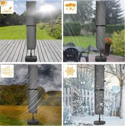 Kingsleeve Parasolhoes Tot Ø 330cm - Weerbestendig Robuust - Grijs -Gardena Winkel 1192x1200 1