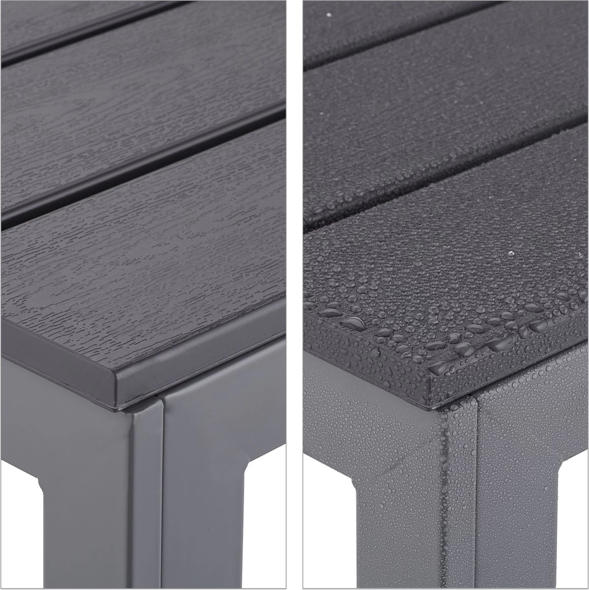 Relaxdays Tuintafel Vierkant - Grijze Buitentafel - Eettafel Tuin - Moderne Balkontafel 4 Relaxdays Tuintafel Vierkant - Grijze Buitentafel - Eettafel Tuin - Moderne Balkontafel - Afbeelding 4