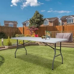 LifeGoods Klaptafel - Inklapbaar - 70x180cm - Verstelbare Vouwtafel - Weerbestendig - Wit -Gardena Winkel 1198x1200 6