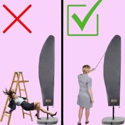 Parasolhoes Voor Zweefparasol–Waterdicht-met Rits En Stok-Superieure Kwaliteit-280cm X 81cm -Gardena Winkel 1199x1200