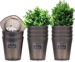 Merkloos Kruidenpot Waterreservoir Verse Kruiden Plantenpot Met Watergeefsysteem Voor Vensterbank Keuken Kruidentuin Binnen Set Van 10 Stuks Zwart