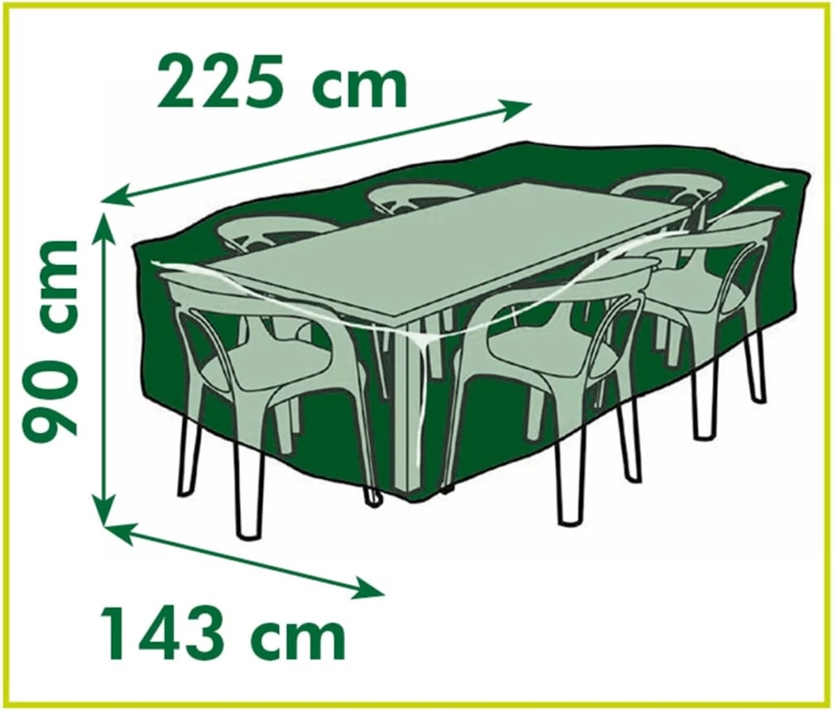 Nature - Tuinmeubelhoes - Beschermhoes Voor Tafel (rechthoekig) - H90 X 225 X 143cm 4 Nature - Tuinmeubelhoes - Beschermhoes Voor Tafel (rechthoekig) - H90 X 225 X 143cm - Afbeelding 4