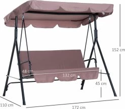 Outsunny Hollywoodschommel 3-zits Tuinschommel Schommelbank Met Dak 3 Kleuren 84A-054 18 Outsunny Hollywoodschommel 3-zits Tuinschommel Schommelbank Met Dak 3 Kleuren 84A-054 -Gardena Winkel 1200x1055