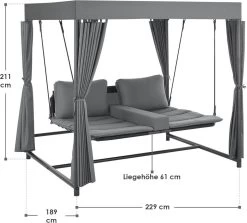 Schommelbank / Ligbank Kassandra - Donkergrijs -Gardena Winkel 1200x1081 1