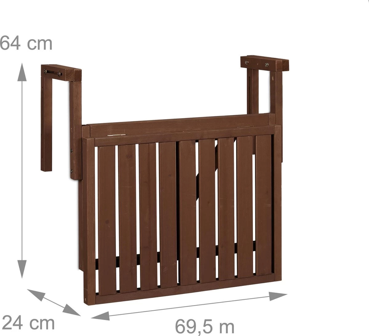 Relaxdays Balkontafel Inklapbaar - Klaptafel Balkon - Tafel Reling - Hangtafel Hout 2 Relaxdays Balkontafel Inklapbaar - Klaptafel Balkon - Tafel Reling - Hangtafel Hout - Afbeelding 2