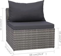 VidaXL 3-delige Loungeset Met Kussens Poly Rattan Grijs -Gardena Winkel 1200x1095