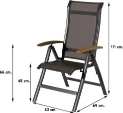 Hartman Alice Verstelbare Tuinstoel - Grijs -Gardena Winkel 1200x1100 1