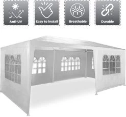MaxxGarden Partytent - Paviljoen - 300 X 600 X 250 Cm - Met Zijwanden - Waterdicht Pro - 32mm Buizen – Wit -Gardena Winkel 1200x1108 1