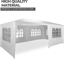 MaxxGarden Partytent - Paviljoen - 300 X 600 X 250 Cm - Met Zijwanden - Waterdicht Pro - 32mm Buizen – Wit -Gardena Winkel 1200x1119 3