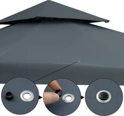 Casaria Paviljoen Lorca 3x3m - UV-bescherming 50+ Metaal - Antraciet -Gardena Winkel 1200x1127 2