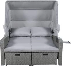 Polyrattan Patio Rieten Meubels Set Voor 2 Personen-Outdoor Rattan Sofa Set Met Intrekbare Luifel-lounge Bank-PE Rotan Loveseat Voor Achtertuin Veranda Tuin Zwembad Balkon-grijs -Gardena Winkel 1200x1128 1