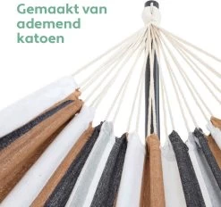 Vita5 Hangmat Met Standaard – 2 Persoons – Incl. Bekerhouder – 205kg Draaggewicht – Blauw/Wit/Bruin -Gardena Winkel 1200x1129