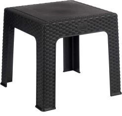 Rotan Bijzettafeltje/plantenverhoger Antraciet Grijs 47 X 47 X 42 Cm Voor Binnen/buiten