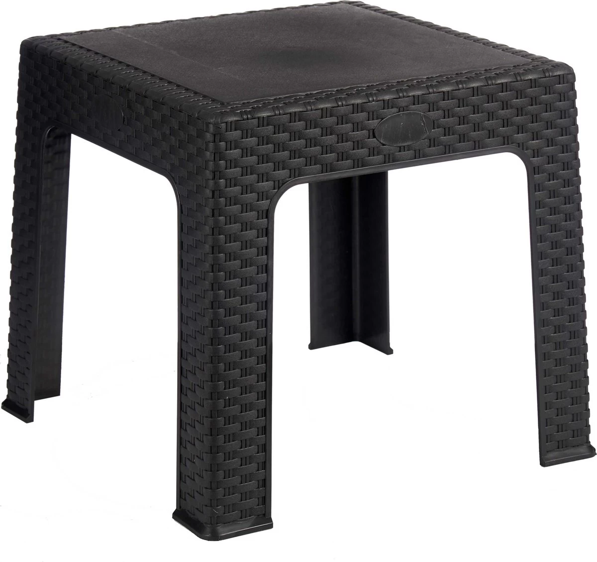 Rotan Bijzettafeltje/plantenverhoger Antraciet Grijs 47 X 47 X 42 Cm Voor Binnen/buiten 1 Rotan Bijzettafeltje/plantenverhoger Antraciet Grijs 47 X 47 X 42 Cm Voor Binnen/buiten