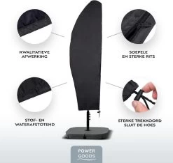 Power Goods Parasolhoes XXL Voor Zweefparasol – Parasolhoes Met Rits En Stok – Parasolhoes Staande Parasol – Tuinmeubelhoezen – Beschermhoes Zweefparasol – Waterproof – Anti-UV – 280 X 81 Cm -Gardena Winkel 1200x1135