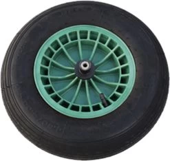 FORT 2PLy Kruiwagenwiel 400x100mm, Kunststof Velg, Kleur Groen, Luchtband -Gardena Winkel 1200x1138 5