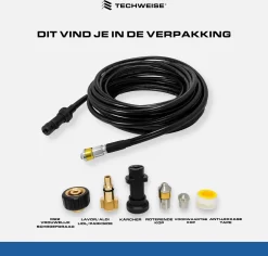 Techweise - Rioolslang Voor O.a. Kärcher - 15M - Met Roterende En Voorwaartse Kop -Gardena Winkel 1200x1145 7