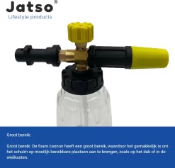 Jatso® Foam Cannon - Snow Foam - Foam Gun - Schuimlans - Foam Gun Auto - Foam Lance - Schuimsproeier - Snow Foam Cannon - Past Op Karcher K1 T/m K7 - Messing - Afneembaar Pistool 8 Jatso® Foam Cannon - Snow Foam - Foam Gun - Schuimlans - Foam Gun Auto - Foam Lance - Schuimsproeier - Snow Foam Cannon - Past Op Karcher K1 T/m K7 - Messing - Afneembaar Pistool -Gardena Winkel 1200x1153 1