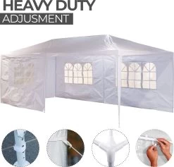 MaxxGarden Partytent - Paviljoen - 300 X 600 X 250 Cm - Met Zijwanden - Waterdicht Pro - 32mm Buizen – Wit -Gardena Winkel 1200x1153