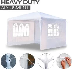 MaxxGarden Partytent - Paviljoen - 3x4m - Incl. Zijwanden - Waterdicht - Wit -Gardena Winkel 1200x1157 4