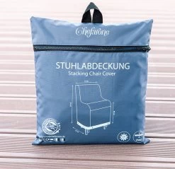 Chefarone Beschermhoes Tuinstoelen - Tuinstoelen Hoes - Tuinmeubelen - Weerbestendig - UV-bescherming - Grijs -Gardena Winkel 1200x1162 2