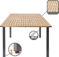 NATERIAL - Uitschuifbare Tuintafel ORIS - Uitschuifbare Tafel Voor 6 Tot 8 Personen - 180-240x100 Cm - Aluminium - Hout Eucalyptus 9 NATERIAL - Uitschuifbare Tuintafel ORIS - Uitschuifbare Tafel Voor 6 Tot 8 Personen - 180-240x100 Cm - Aluminium - Hout Eucalyptus -Gardena Winkel 1200x1162 3