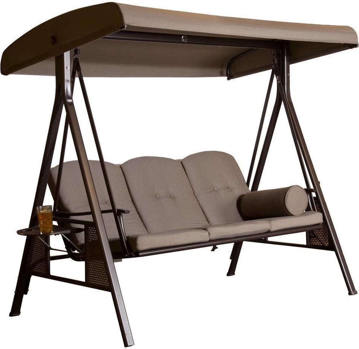 SORARA® Luxe Schommelbank Met Zonnescherm - Bruin - Zware Kwaliteit. 1 SORARA® Luxe Schommelbank Met Zonnescherm - Bruin - Zware Kwaliteit.