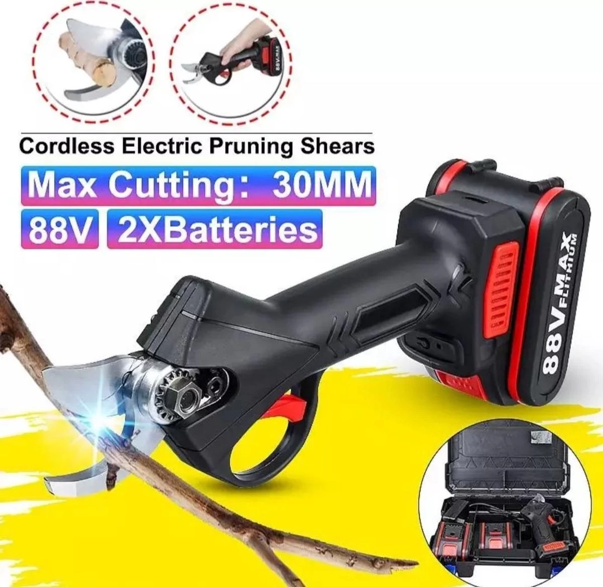 Accu Snoeischaar-88 VOLT-9000 MAh-COMPLETE SET-Professioneel-Hovenier-Tuinman 4 Accu Snoeischaar-88 VOLT-9000 MAh-COMPLETE SET-Professioneel-Hovenier-Tuinman - Afbeelding 4