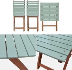 Alice's Garden Bistroset Barcelona - 2 Zitplaatsen - Acacia - Groengrijs -Gardena Winkel 1200x1172