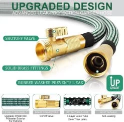 IBright Extra Sterke Uitrekbare Tuinslang - Flexibel - 15 Meter - Inclusief Opbergtas ,Sproeier ,Koppelstuk En Ophanghaak - Groen -Gardena Winkel 1200x1177 4