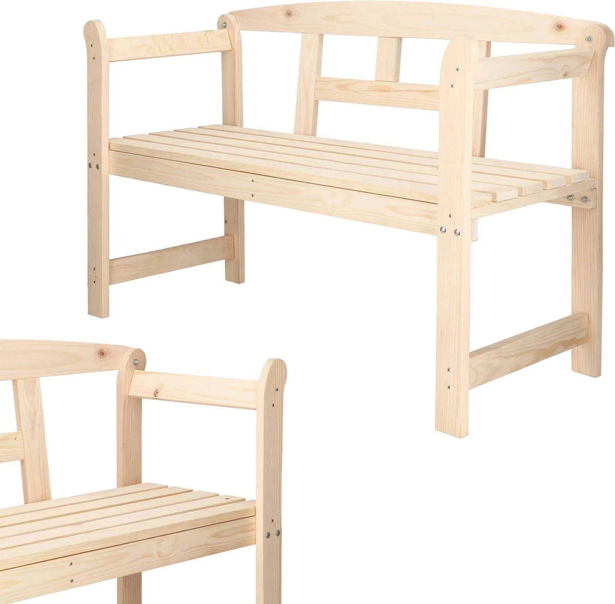 Merkloos Springos Tuinbank | Tuinbankje | Zitbank Buiten | Naaldhout | 119 X 78 X 45 Cm | Licht 11 Merkloos Springos Tuinbank | Tuinbankje | Zitbank Buiten | Naaldhout | 119 X 78 X 45 Cm | Licht - Afbeelding 11