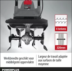 Powerplus POWEG7010 Tuinfrees - 1050W - Werkbreedte 320mm - Werkdiepte Max. 220mm - Incl. 4 Messen -Gardena Winkel 1200x1179 11