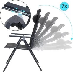 Casaria Tuinstoel Aluminium - 2 Stuks Inklapbaar - Antraciet -Gardena Winkel 1200x1183 1