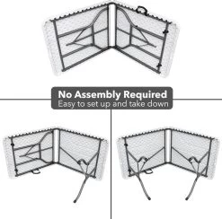 MaxxGarden Vouwtafel - Opvouwbare Kampeer Tafel - Tuin - Camping - Binnen - Weersbestendig - 180 X 74 X 74cm- Wit -Gardena Winkel 1200x1183 3