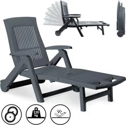 Casaria Ligstoel Zircone – Verstelbaar/Wielen Tot 120 Kg – Antraciet -Gardena Winkel 1200x1184