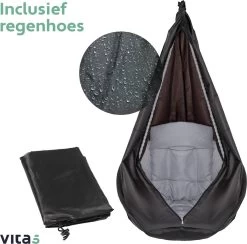 Vita5 Macramé Hangstoel - Voor Binnen En Buiten - Zonder Standaard - Incl. Kussen, Boekenvak En Beschermhoes - Tot 150kg - Grijs 20 Vita5 Macramé Hangstoel - Voor Binnen En Buiten - Zonder Standaard - Incl. Kussen, Boekenvak En Beschermhoes - Tot 150kg - Grijs -Gardena Winkel 1200x1185 1