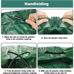 Tuin Afvalzakken - 2 Stuks - Opvouwbare Afvalzak - Tuin Afvalzak - Bladzakken - Waterstotend Tuinafvalzak - 270L -Gardena Winkel 1200x1186 5